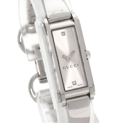 Gucci Watches Quartz 109 Stainless Steel Silver Square Face 2P Diamond Silver Dial