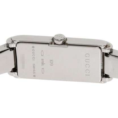 Gucci Watches Quartz 109 Stainless Steel Silver Square Face 2P Diamond Silver Dial