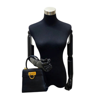 Salvatore Ferragamo Shoulder Bag Calfskin, Leather Black Gancini Women