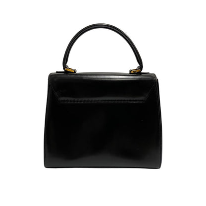 Celine Shoulder Bag Calfskin, Leather Black Logo Turn Lock Women