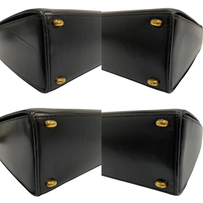 Celine Shoulder Bag Calfskin, Leather Black Logo Turn Lock Women