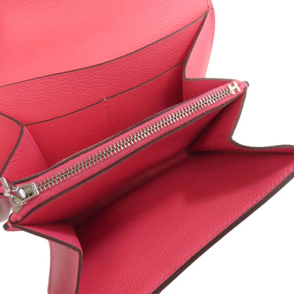 Hermes Bifold Wallet Vaugham Pink Constance Compact Silvermetal Women