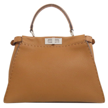 Fendi Handbag Calfskin Brown Peekaboo Celeria 2Way Women