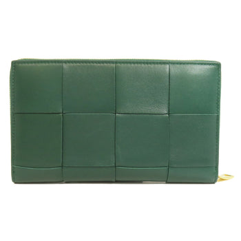 Bottegaveneta Long Wallet Purse Calfskin Green Maxi Intrecciato Women