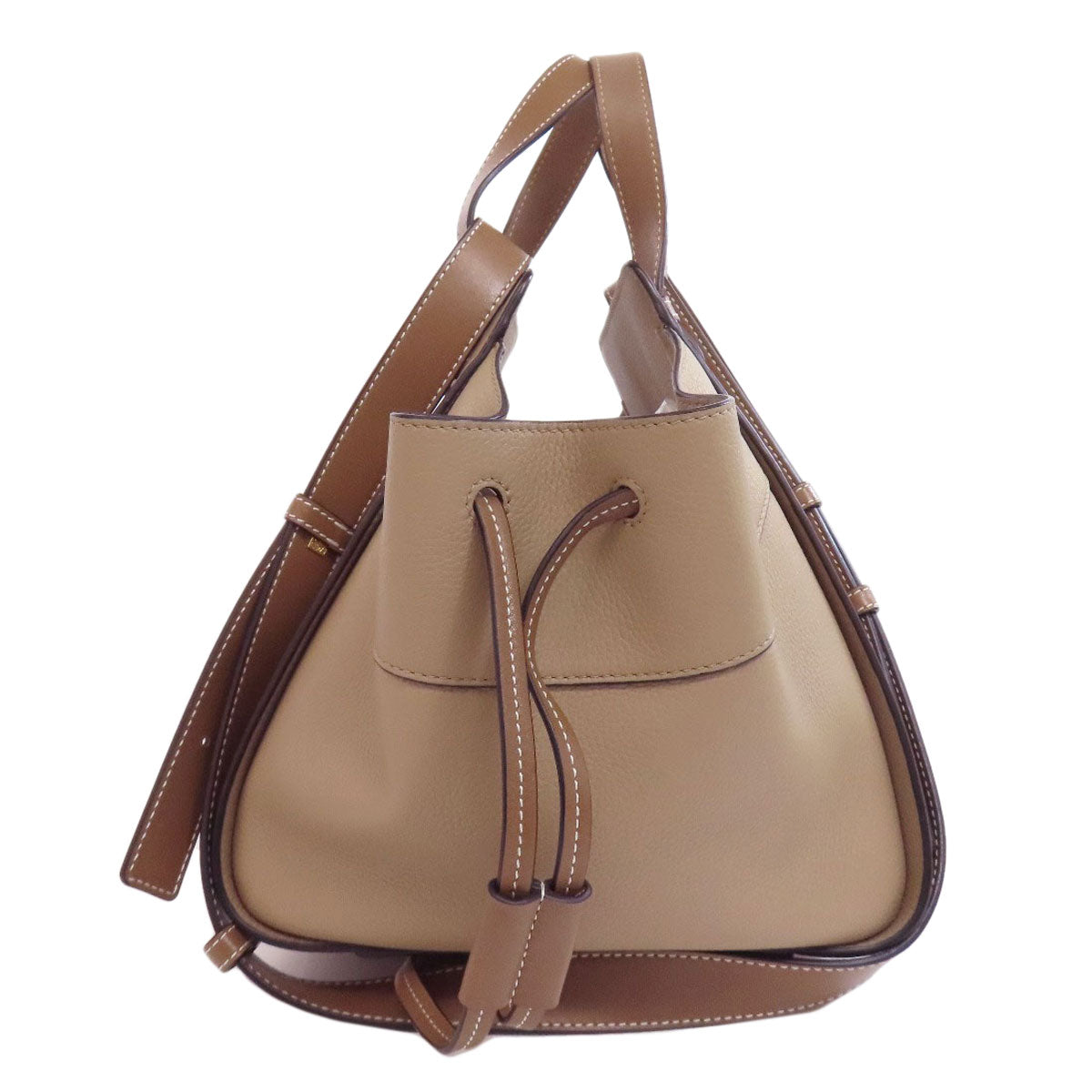 Loewe Handbag Calfskin Beige Hammock 2Way Women