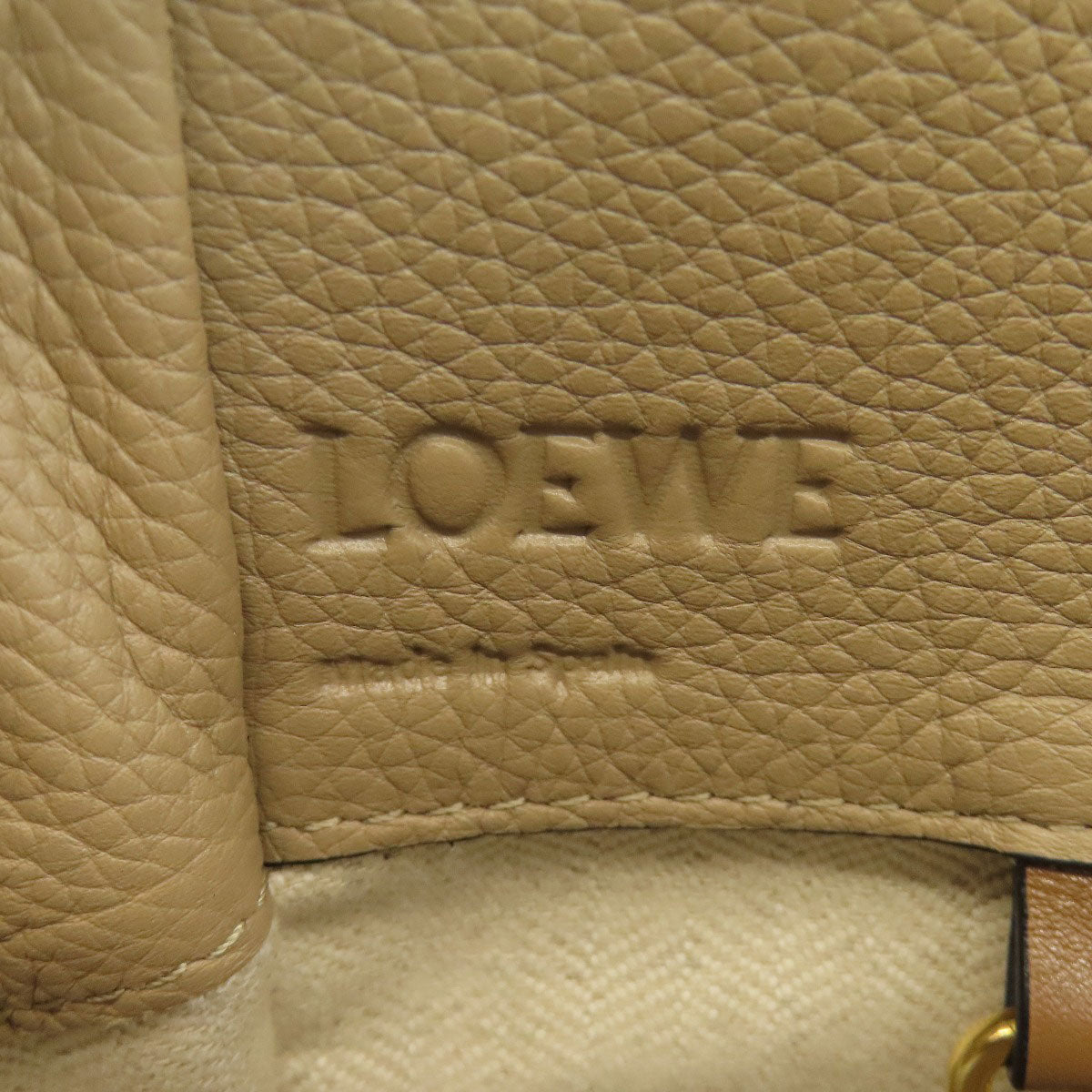 Loewe Handbag Calfskin Beige Hammock 2Way Women