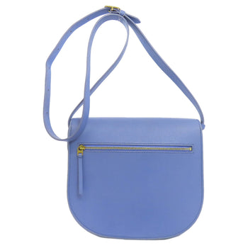 Celine Shoulder Bag Calfskin Light Blue Logo Women