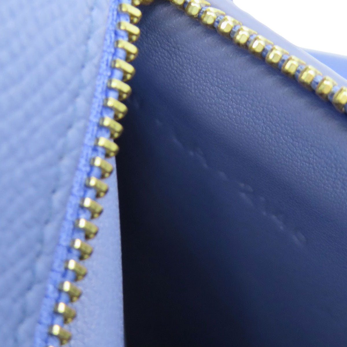 Celine Shoulder Bag Calfskin Light Blue Logo Women
