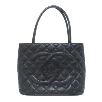 Chanel Tote Bag Grained Calfskin Skin Black Replica Tote Gold Metal Women
