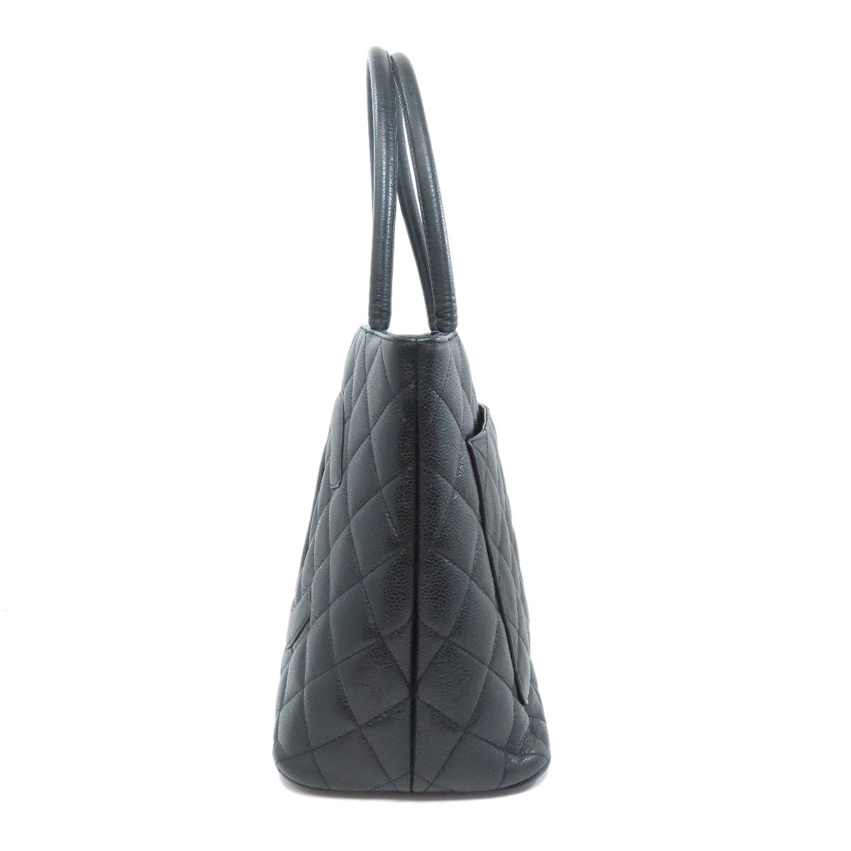 Chanel Tote Bag Grained Calfskin Skin Black Replica Tote Gold Metal Women