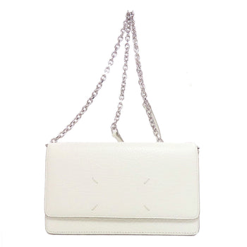 Maison Margiela Long Wallet Purse Leather White Chain Wallet Women
