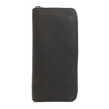 Louis Vuitton Long Wallet Purse N63548 Damier Anfini Black Zippy Wallet Vertical Mens