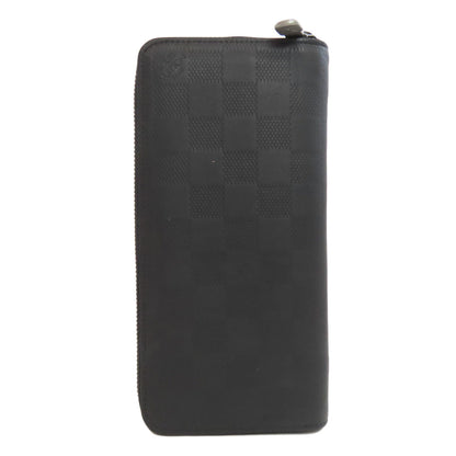 Louis Vuitton Long Wallet Purse N63548 Damier Anfini Black Zippy Wallet Vertical Mens