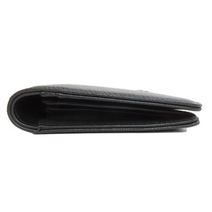 Chanel Long Wallet Purse Grained Calfskin Skin Black Coco Mark Silvermetal Women