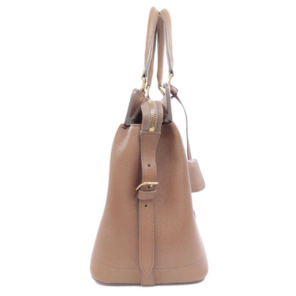 Celine Tote Bag Leather Beige Caba De France Medium 2Way Women