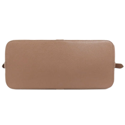 Celine Tote Bag Leather Beige Caba De France Medium 2Way Women