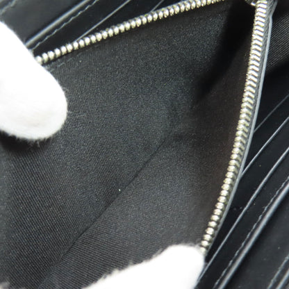 Burberry Long Wallet Purse Leather Black Chain Motif Women(Unisex)