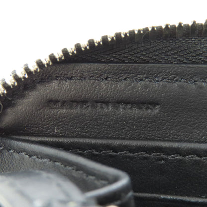 Burberry Long Wallet Purse Leather Black Chain Motif Women(Unisex)