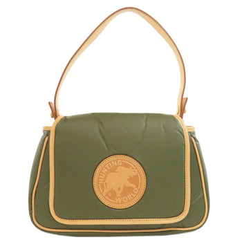 Hunting World Handbag Nylon, Leather Green Logo Women