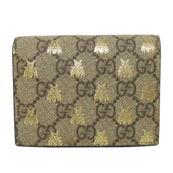 Gucci Bifold Wallet 508757 Pvc Brown Gg Supreme B Women