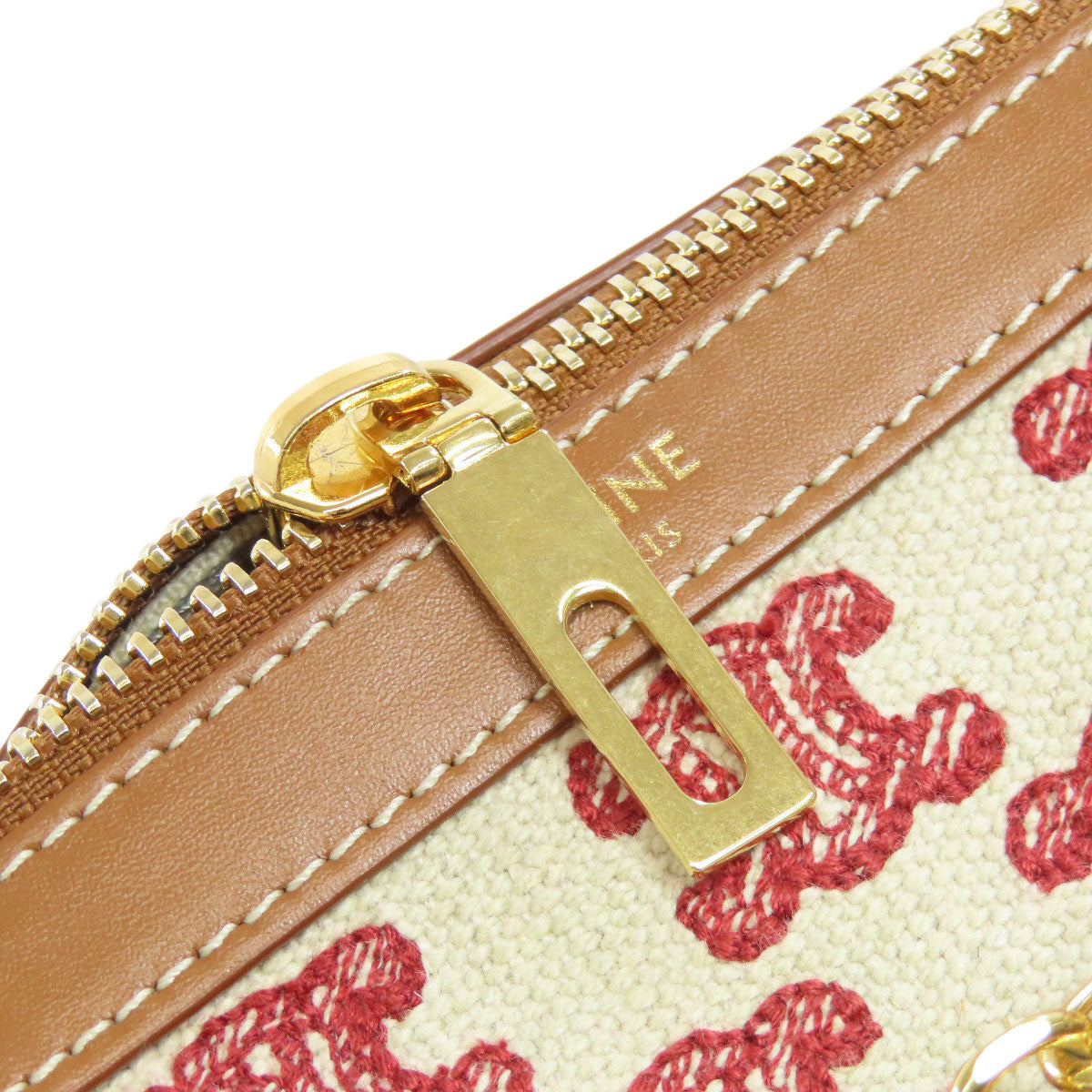 Celine Boston Duffel Bag Canvas Brown Triomphe 2Way Women