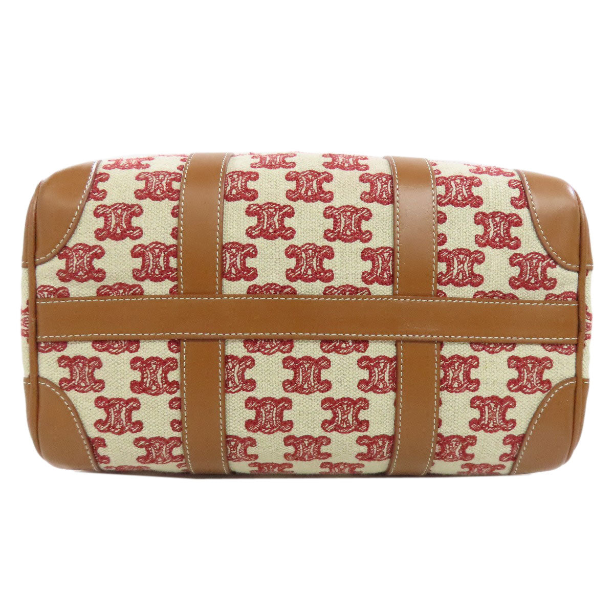 Celine Boston Duffel Bag Canvas Brown Triomphe 2Way Women