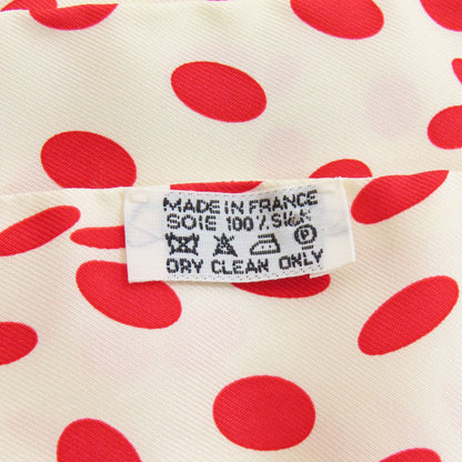 Hermes Scarf Silk White Twilly Hola Flamenca Dot Pattern Women