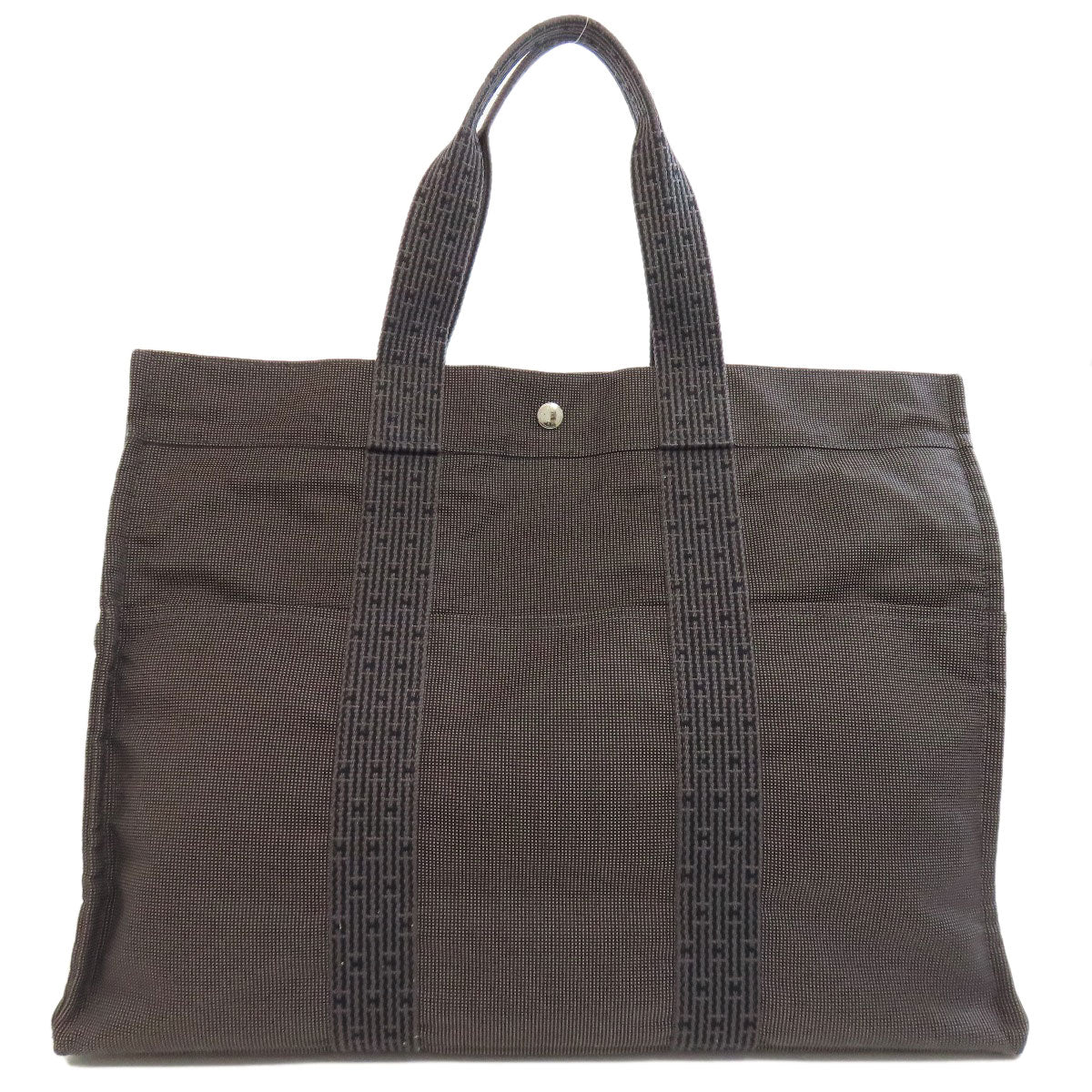 Hermes Tote Bag Canvas Gray Her Linegm Women