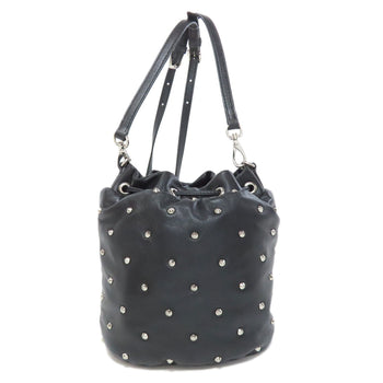 Miumiu Shoulder Bag Leather Black Studs Women