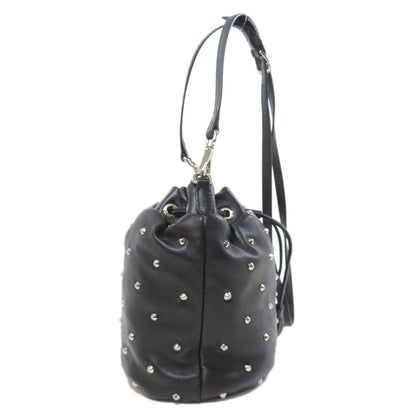 Miumiu Shoulder Bag Leather Black Studs Women