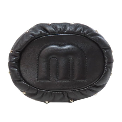 Miumiu Shoulder Bag Leather Black Studs Women