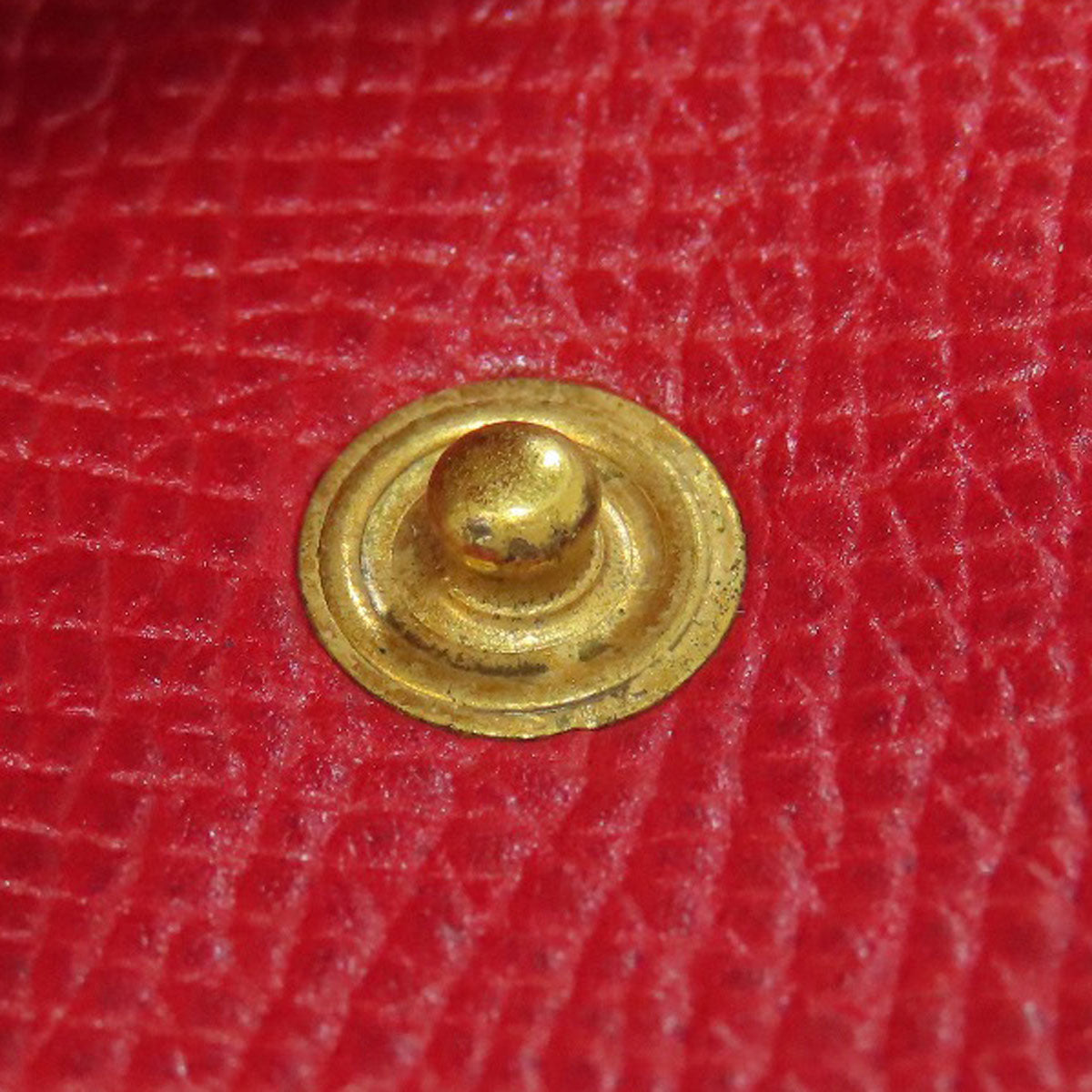 Hermes Coin Case Shave Red Le Vingtquatre Gold Metal Women