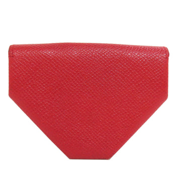 Hermes Coin Case Shave Red Le Vingtquatre Gold Metal Women
