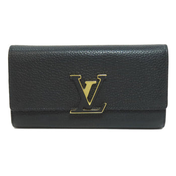 Louis Vuitton Long Wallet Purse M61248 Taurillon Clemence Black Portefeuille Capsine Women