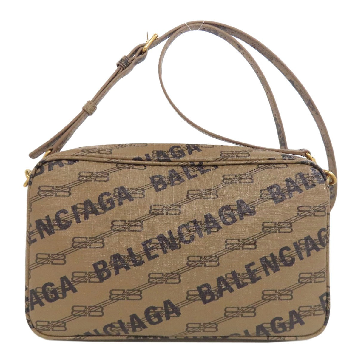 Balenciaga Shoulder Bag 702723 Pvc Brown Bb Monogram Women