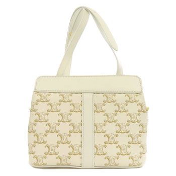 Celine Shoulder Bag Pvc White Triomphe Women