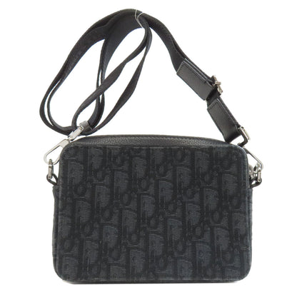 Christian Dior Shoulder Bag Canvas Black Oblique Women