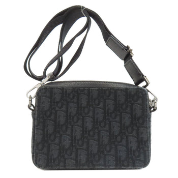 Christian Dior Shoulder Bag Canvas Black Oblique Women