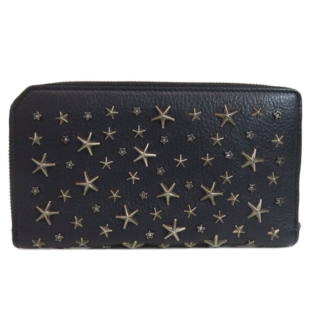 Jimmy Choo Long Wallet Purse Leather Navy Star Motif Studs Women