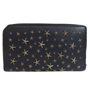 Jimmy Choo Long Wallet Purse Leather Navy Star Motif Studs Women
