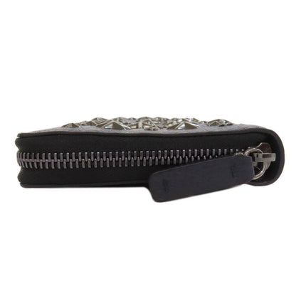 Jimmy Choo Long Wallet Purse Leather Navy Star Motif Studs Women