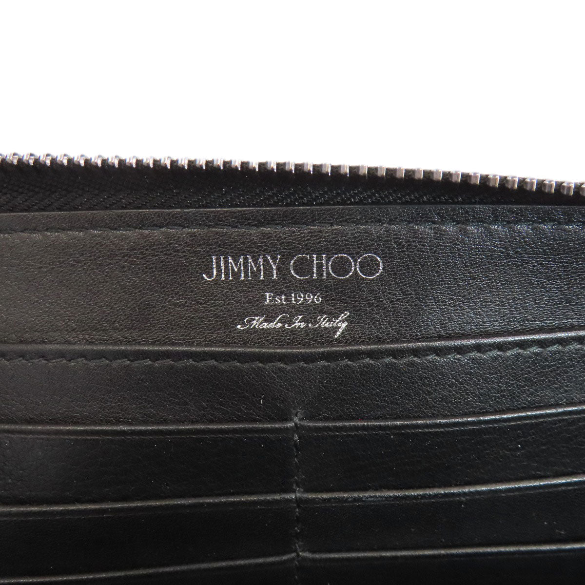 Jimmy Choo Long Wallet Purse Leather Navy Star Motif Studs Women