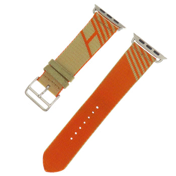 Hermes Watches Nylon, Silver Beige Watch Belt Belt Parts For Apple Watch 1.6