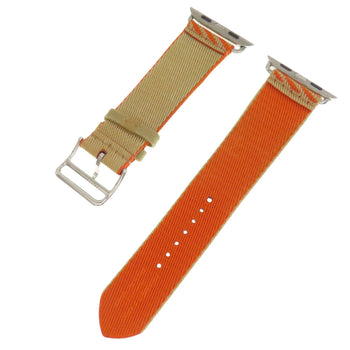 Hermes Watches Nylon, Silver Beige Watch Belt Belt Parts For Apple Watch 1.6