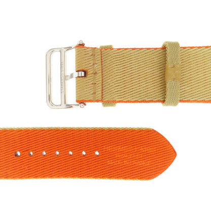 Hermes Watches Nylon, Silver Beige Watch Belt Belt Parts For Apple Watch 1.6" Women