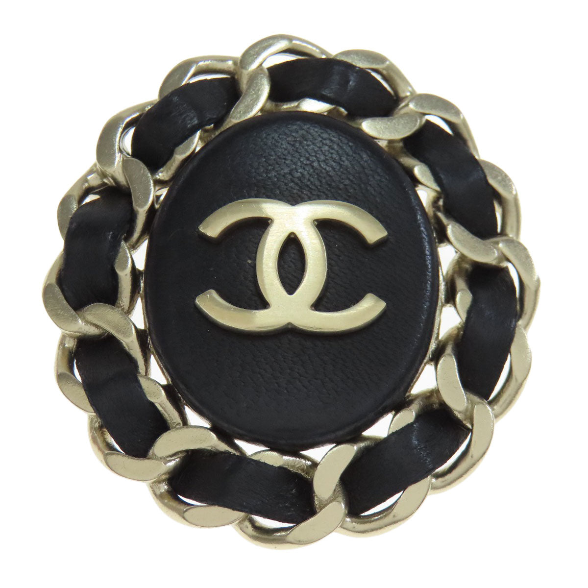 Chanel Brooch Metal, Leather Silver Coco Mark Women