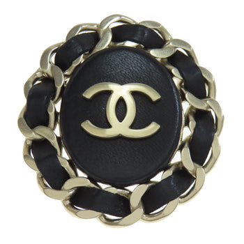 Chanel Brooch Metal, Leather Silver Coco Mark Women