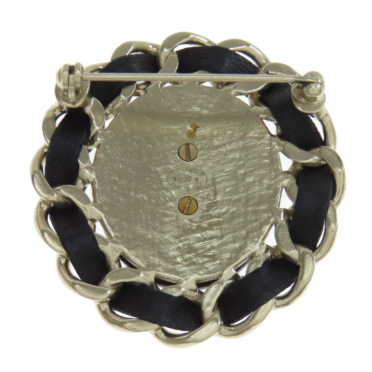 Chanel Brooch Metal, Leather Silver Coco Mark Women