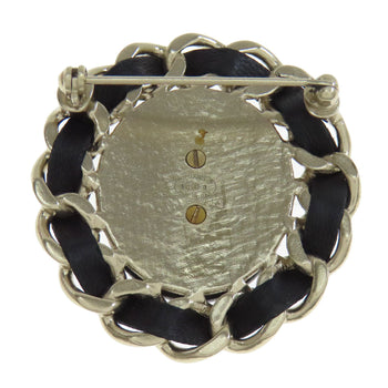 Chanel Brooch Metal, Leather Silver Coco Mark Women