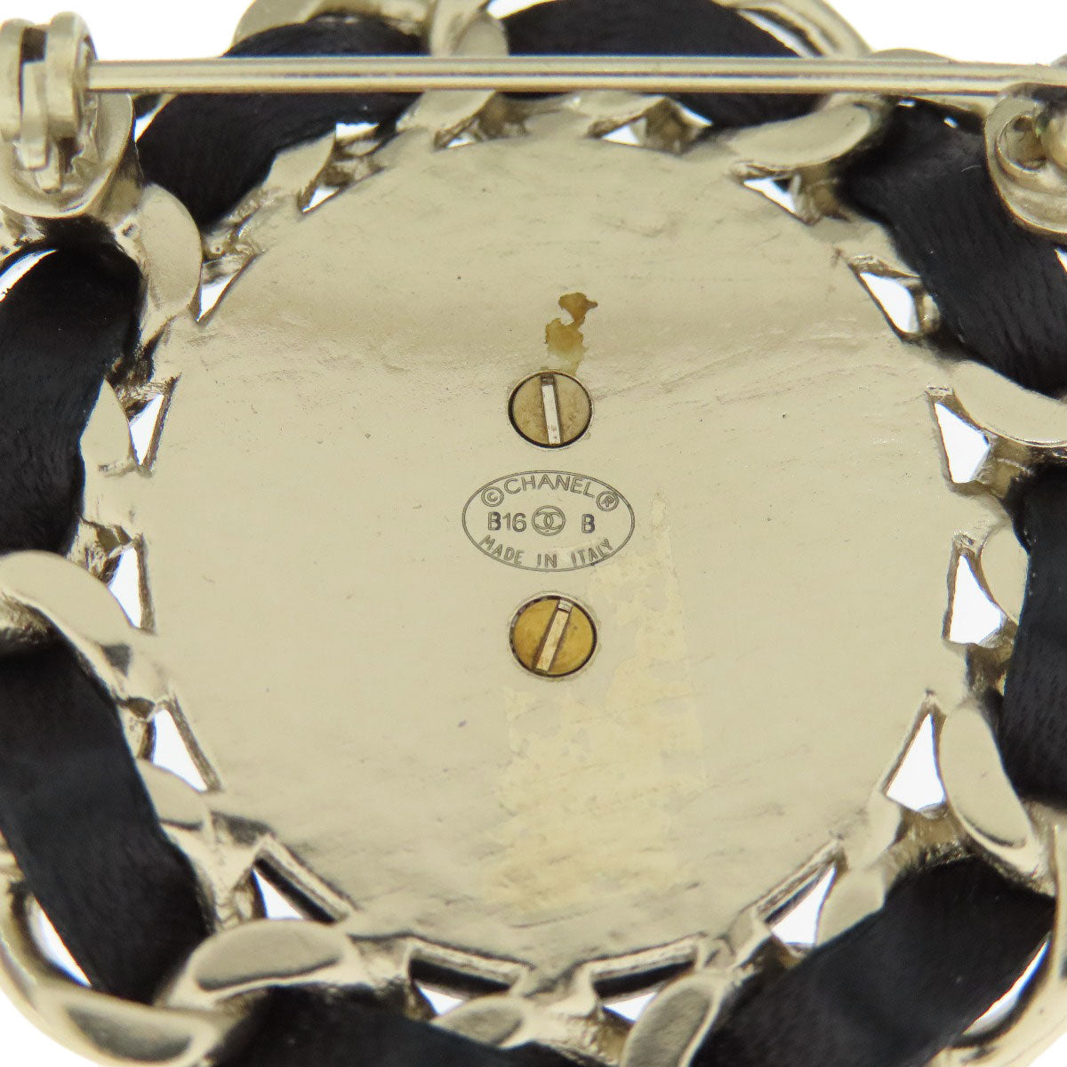 Chanel Brooch Metal, Leather Silver Coco Mark Women